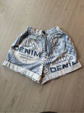 BDG Light Blue Print Paperbag Shorts